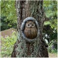 thumbnail image 4 of Funny Garden Tree Bark Decoration, Spring Outdoor Creative Ghost Face/Owl/Rabbit Garden Tree Statue Figurine Ornament, Poly Resin Yard Tree Hugger Props, Tree Sculpture Garden Decor (Owl), 4 of 8