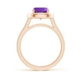 thumbnail image 2 of ANGARA Natural Classic Cushion 1.35 ct Amethyst Ring with Diamond Halo in 14K Rose Gold for Women (Size-7mm) | February Birthstone, Anniversary, Jewelry Gift for Women | Natural Amethyst Ring, 2 of 9