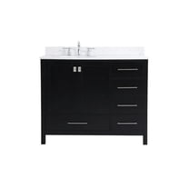 42 in. Single Bathroom Vanity, Black with Backsplash