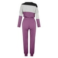 thumbnail image 4 of CHUANK Lounge Suits for Women Colorblocked Pullover Top with Drawstring Sweatpants Trendy Sets with Pockets (X-Large  Wine), 4 of 5