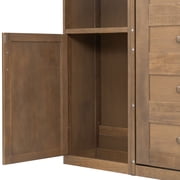 Harper & Bright Designs Queen Size Murphy Bed with Cabinets, Wooden Queen Cabinet Bed Wall Bed with Storage Shelves, Folding Wall Chest Bed for Bedroom Guest Room, Wood