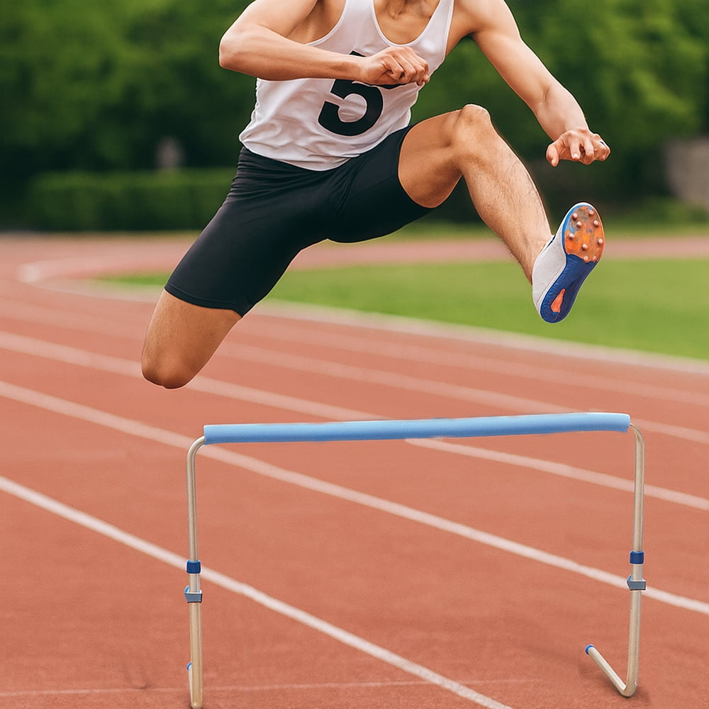 AMBER Track and Field Self Return Aluminum Hurdle Midi Adjustable from 23" to 34" (Set of 3)