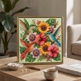thumbnail image 3 of Fall Tropical Hummingbird Floral Pearl Diamond Painting DIY Kit Sunflower Hibiscus Crystal Bead Art Set for Adults Teens Beginner-Friendly Botanical Home Wall Decor Holiday Gift, 3 of 6
