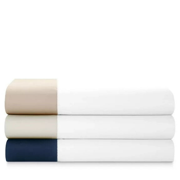 Ralph Lauren RL Organic Sateen Border Twin Flat Sheet Costal Sand
