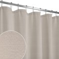 thumbnail image 2 of Striped Textured Heavy Polyester Cloth Shower Curtains  Waterproof  Washable    for Bathroom  Khaki  72x72, 2 of 7