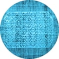 thumbnail image 1 of Ahgly Company Indoor Round Persian Light Blue Bohemian Area Rugs, 4' Round, 1 of 4