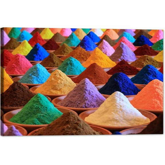 Kitchen Canvas Wall Art Couful Spice Picture Dining Room Canvas Painting for Home Wall Decor, Spices Food Framed Artwork for Kitchen Restaurant Wall Decoration Ready to Hang (12" Hx18 W)