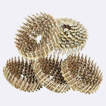 ALL-CARB 3600 Count Coil Roofing Nails 15-Degree Round Head Smooth Electrogalvanized Coil Roofing Nails 7/8 Inch, 0.12 Inch Ring Shank, Wire Weld Collated Roofing Nails Cap Warp 8.8-9mm