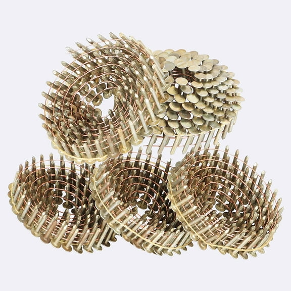 7200 Count Coil Roofing Nails 15-Degree Round Head Smooth Electrogalvanized Coil Roofing Nails 1-1/4 Inch, 0.12 Inch Ring Shank, Wire Weld Collated Roofing Nails Cap Warp 8.8-9mm