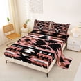thumbnail image 2 of jejeloiu Bold Tribal Bed Sheets For Girls,Geometric Print Full Size Sheets,Pink Black,4-Piece,1 Flat Sheet, 1 Fitted Sheet and 2 Pillowcases, 2 of 6
