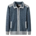 thumbnail image 3 of Men's Cardigan Sweaters Casual Full Zip Sweaters Knitted Cardigan with Pockets,Grey,XL, 3 of 8