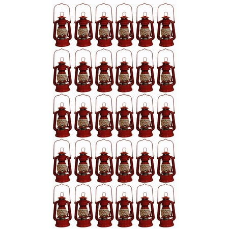 Lot of 30 - 8 Inch Red Hurricane Kerosene Oil Lantern Hanging Light / Lamp