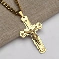 thumbnail image 5 of EOEMY Hot Mens Stainless Steel Gold Silver Jesus Crucifix Cross Pendant Chain Necklace-Gold-30Inch Or 76Cm, 5 of 5