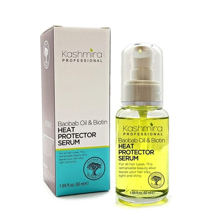 Kashmira Professional Heat Protector Anti-Frizz Serum With Baobab Oil & Biotin Leaves Your Hair Silky, Light and Shiny