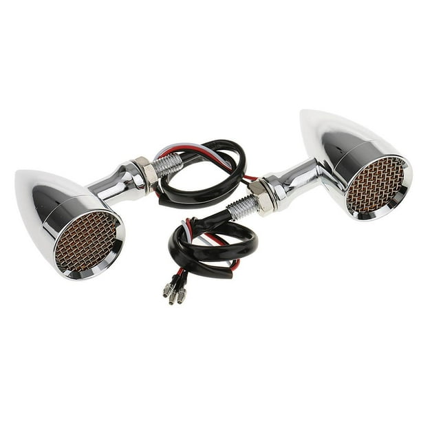 2PCS 20-Luz De Rejilla de Vuelta Parrilla Lente Accesorios para Motocicleta Universal Cubierta de la lente de la parrilla de plata shamjiam Pon la luz de cruce