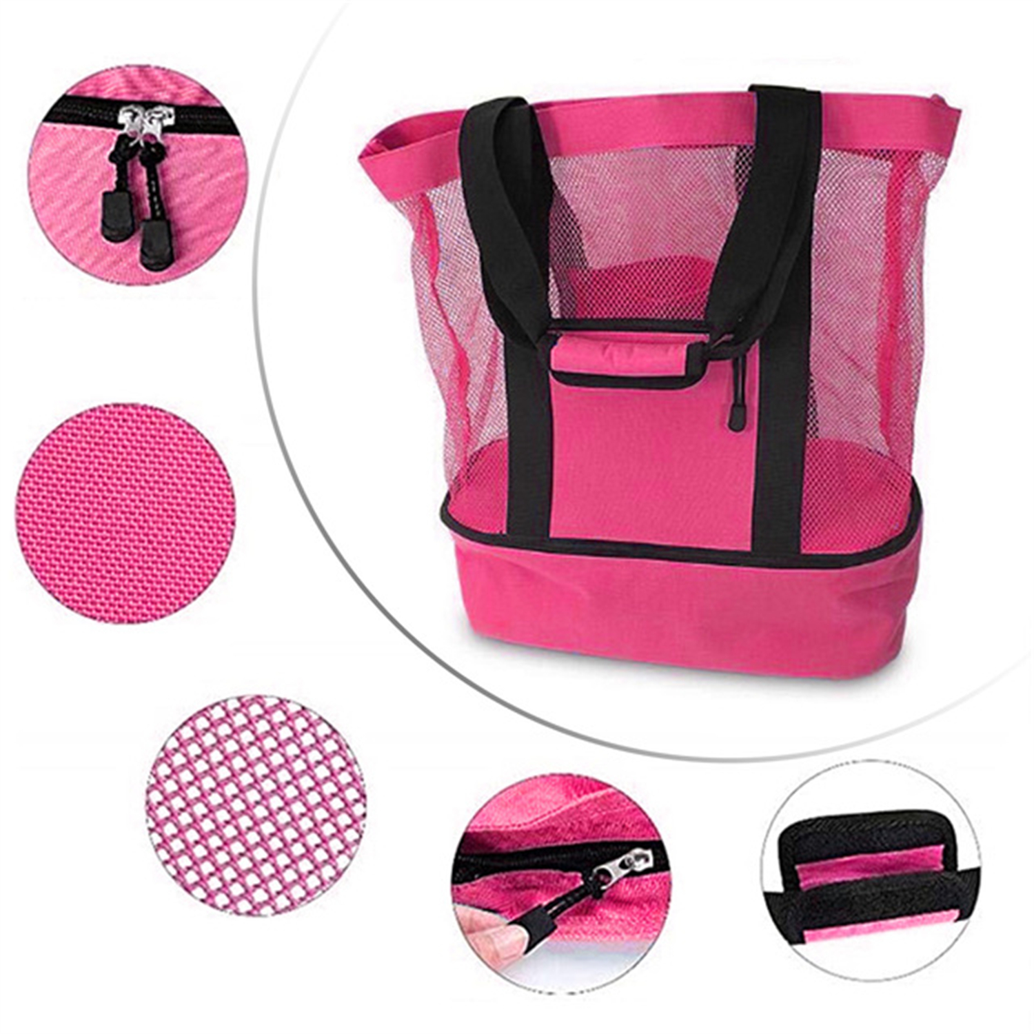 Outdoor Camping Mesh Bag Packing Organizer with Detachable Cooler Bag
