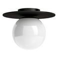 thumbnail image 1 of Henn&Hart 12"W Metal Semi Flush Mount Light in Blackened Bronze, 1 of 8