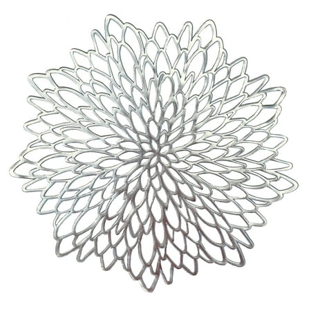 Occasions 10 Pieces Pack Pressed Vinyl Metallic Placemats Wedding Accent Centerpiece Placemat Silver Leaf Walmart Com Walmart Com