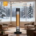 thumbnail image 4 of Electric Outdoor Patio Heater, 34" Infrared Heater with Remote, 3 Heat Levels, Tip-Over&Overheat Protection for Garage, Indoor, Large Room, Backyard, 4 of 7