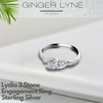thumbnail image 3 of 3 Stone Engagement Ring for Women,  Sterling Silver Cubic Zirconia Wedding  Ring for Her Ginger Lyne Collection, 3 of 6