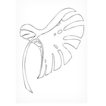 Canvas Wall Art - Pictufy Studio Ii 'Monstera Bent White' Wall Art for Living Room, Bedroom, or Office Décor by Trademark Fine Art - 22 x 32 Inches