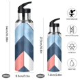 thumbnail image 2 of Yayeee 20oz Insulated Water Bottle Double Wall Stainless Steel with Flip Straw Lid, Blue Geometric, 2 of 7
