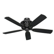 Hunter 54 inch Indoor Ceiling Fan with LED Lights and Remote Control - Standard Mount Black Ceiling Fan, 5 Blades, For Bedroom, Living Room, or Kitchen, Quiet - Promenade 59545, Gloss Black