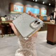 thumbnail image 4 of Compatible with iPhone 11 Glitter Plating Case, Luxury Bling Sparkly Shiny Clear Case for iPhone 11 6.1" Camera Protection Soft TPU Shockproof Back Cover for Women Girl- Silver, 4 of 13
