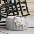 thumbnail image 4 of Household Essentials Handwoven Resin Storage Stool Ottoman, Gray, 4 of 8