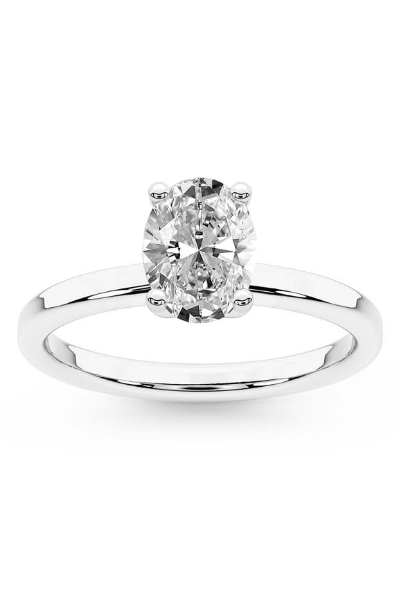 IGI Certified 2 Carat Oval Shape Lab Grown Diamond Engagement Ring | 14K White Gold | Solitaire Diamond Ring | FG-VS1-VS2 Quality Friendly Diamonds