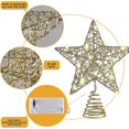 thumbnail image 4 of Adorno para árbol de Navidad de 10 pulgadas con 20 luces LED, decoraciones para árboles de Navidad de metal con brillo dorado, 4 of 5
