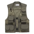 thumbnail image 2 of Vuelta de Pesca con Mosca Chaqueta de Seguridad Acolchada Transpirable Chalecos de Pesca para Pesca, Senderismo, Escalada, Periodistas, Fotografía XXXL, 2 of 6