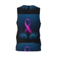 thumbnail image 3 of Gaeub Two Human Hands are Holds Pink Ribbon Awareness Men's Mesh Basketball Jersey, Quick-Drying Sleeveless Top S-4XL, Loose Muscle Tank Top -Large, 3 of 9