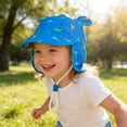 thumbnail image 2 of Outdoor Kids Sun Hat UPF 50+ Quick Dry Foldable Bucket Hat Lightweight Adjustable Fishing Safari Hat for Boys Girls(Blue,1-2 Years), 2 of 8
