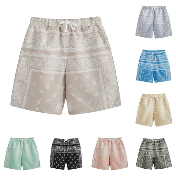 XAOFW Cashew Print Boys Casual Shorts Elastic Waist Breathable Kids Summer Play Shorts For Toddlers And Children Soft Bottom 2-3 Years