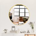 thumbnail image 2 of Gleamira 42" Round Wall Vanity Mirror Bathroom Mirror with Aluminum Alloy Frame, Gold, 2 of 4