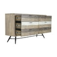 thumbnail image 3 of Aliz 63 Inch Acacia Wood Dresser, 6 Drawers, Black Metal Angled Legs, Brown- Saltoro Sherpi, 3 of 5