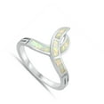 thumbnail image 4 of CHOOSE YOUR COLOR White Simulated Opal Twist Love Ring .925 Sterling Silver Band CZ Female Size 10, 4 of 4