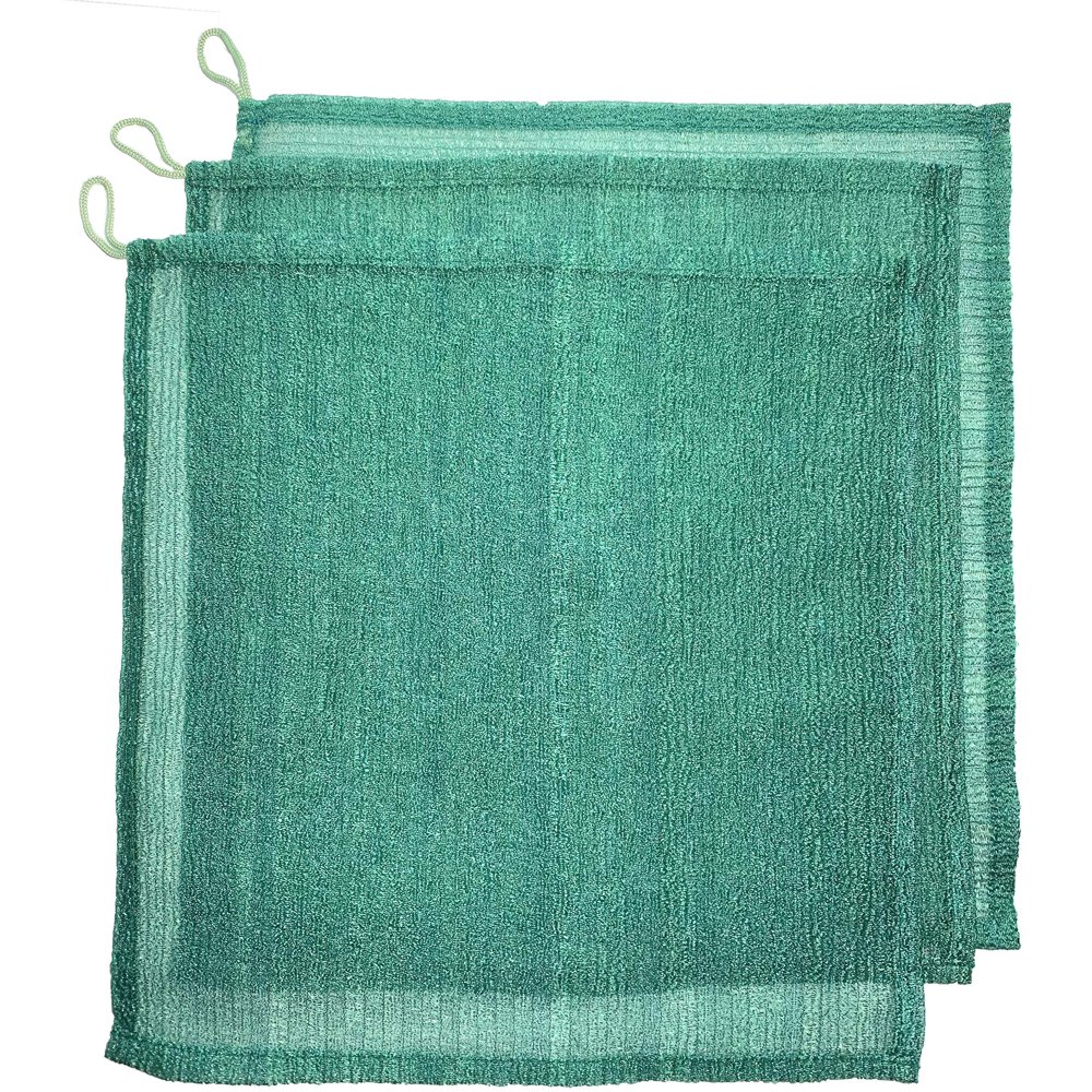 3 pcs/set 12"×12" Home Spa Exfoliating Nylon Bath Cloth/Towel Magic