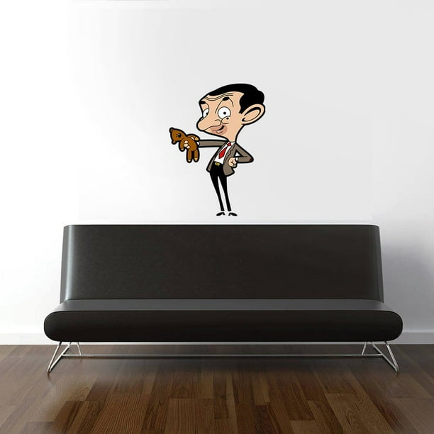 Mr Bean And Teddy Funny Face Cartoon Character Wall Art Vinyl Sticker Mural Baby Kids Room