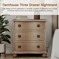 thumbnail image 2 of COZAYH Farmhouse 3 Drawer Nightstand with Distressed Wood Finish, Rustic Vintage Dresser with Curved Front Design, Solid Pine Base for Bedroom, Almost Fully Assembly, Transitional, Brown, 2 of 9