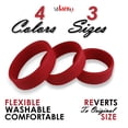 thumbnail image 2 of LeLuv Flat Band-Style Smooth Silicone Cock Ring | 38mm/43mm/48mm Purple (3 Pack), 2 of 8