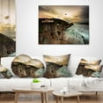 thumbnail image 4 of Designart Ocean Hitting Rocky Hill - Seashore Photo Throw Pillow - 18x18, 4 of 5