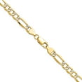 thumbnail image 4 of 14k 6.5mm Semi-solid with Rhodium Pavâ Figaro Chain, 4 of 8
