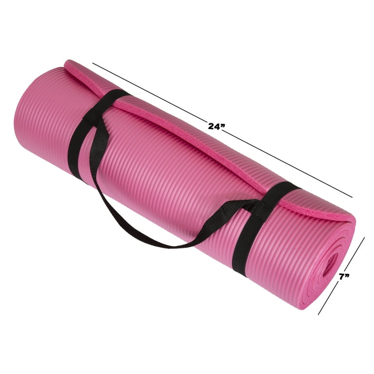Anti-Skid Yoga Mat for Gym Workout 6mm Mat for Men & Women (  60cm*172cm,Pink)