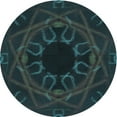 thumbnail image 1 of Ahgly Company Machine Washable Indoor Square Transitional Blue Jay Blue Area Rugs, 3' Square, 1 of 7