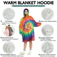 thumbnail image 5 of Tie Dye Wearable Blanket Hoodies with Sleeves and Huge Pockets-Comfy Super-Warm Blanket Sweatshirts-Men and Women Oversized Blanket Hoodie, 5 of 7