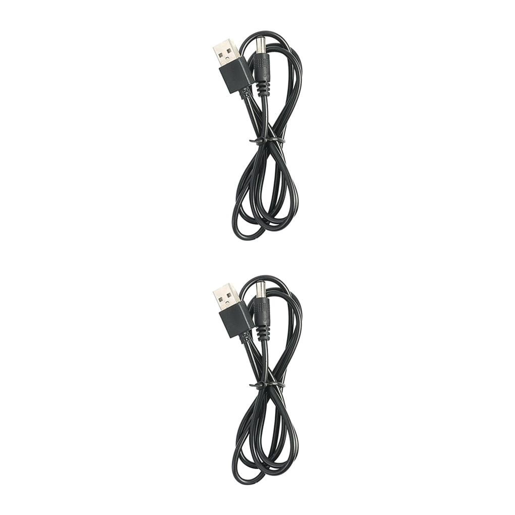 2pcs USB to DC Adapter Cable charging cable USB Charging Cable Converter Cord with 2 Male Connectors, 5.5x2.1mm