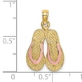 thumbnail image 3 of Charms Collection 14k  3D W/ Pink Enamel Double Flip-Flop Charm, 3 of 4