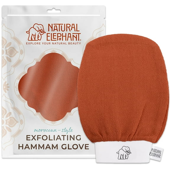 Natural Elephant Exfoliating Hammam .. .. Glove (Burnt Orange) ..